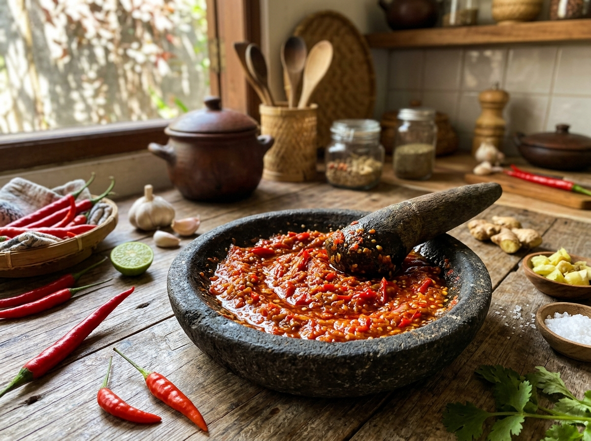 Page: Ajam Pedis - Eigenwijs koken. Slot: pepesan. Context: Indonesische recepten Pepesan