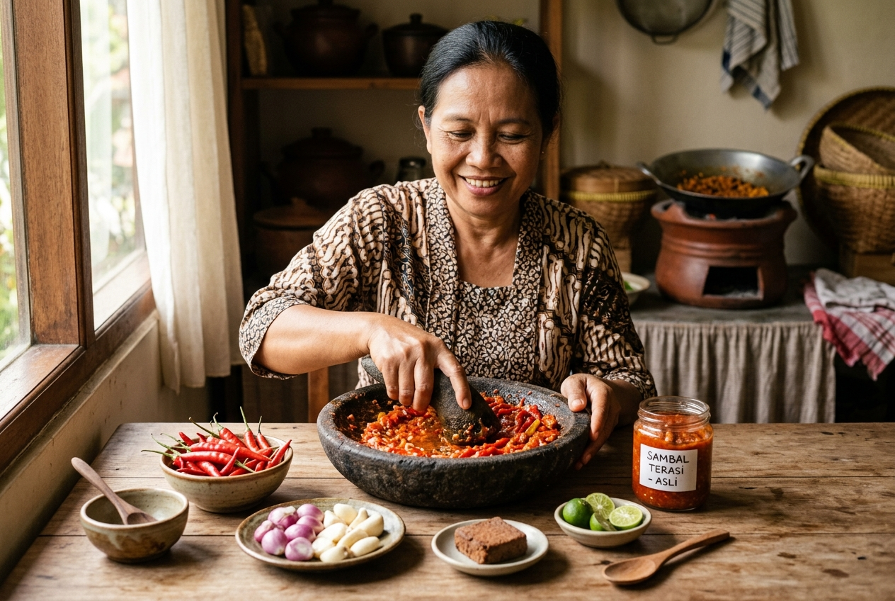 Page: Nasi Goreng - Het traditionele Indonesische recept met kip. Slot: zelf sambal maken. Context: 