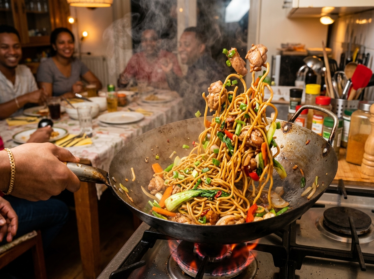 Page: Nasi Goreng - Het traditionele Indonesische recept met kip. Slot: zelf teriyaki saus maken. Co