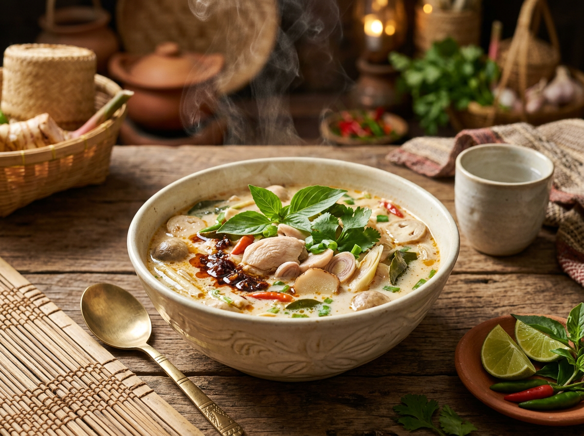 Page: Thaise kip - Gezond, lekker pittig en super Smaakvol!. Slot: thaise soep. Context: Thaise rece